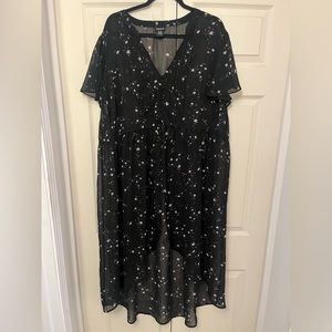 Torrid Black Floral Chiffon Hi-Lo Plus Size 3X Top